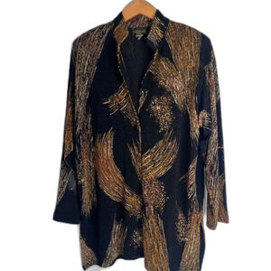 A Touch of Class Vintage Artsy Button Front Long Sleeve Blouse‎ Size LG